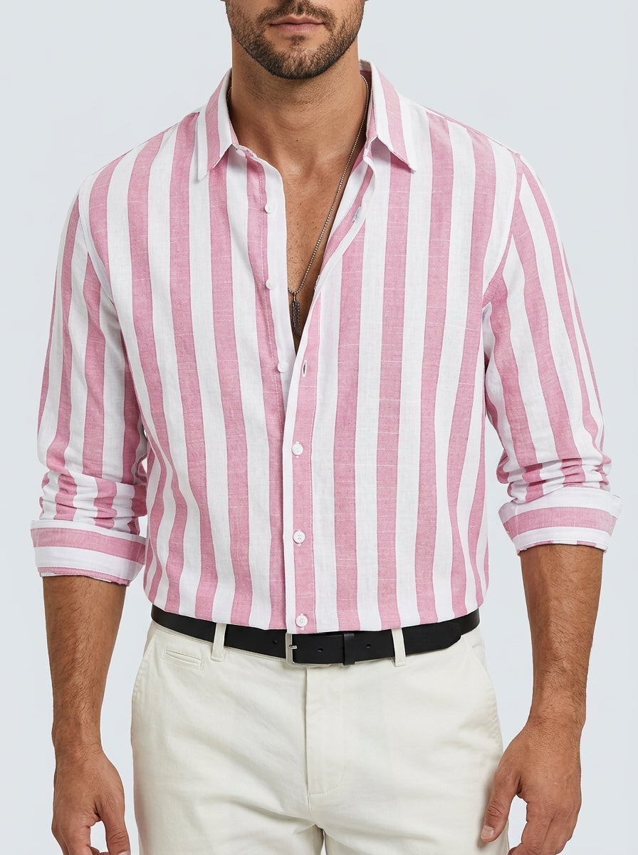 Long-sleeve button-front shirt — On Model - Upper Body | Generated by Modelize