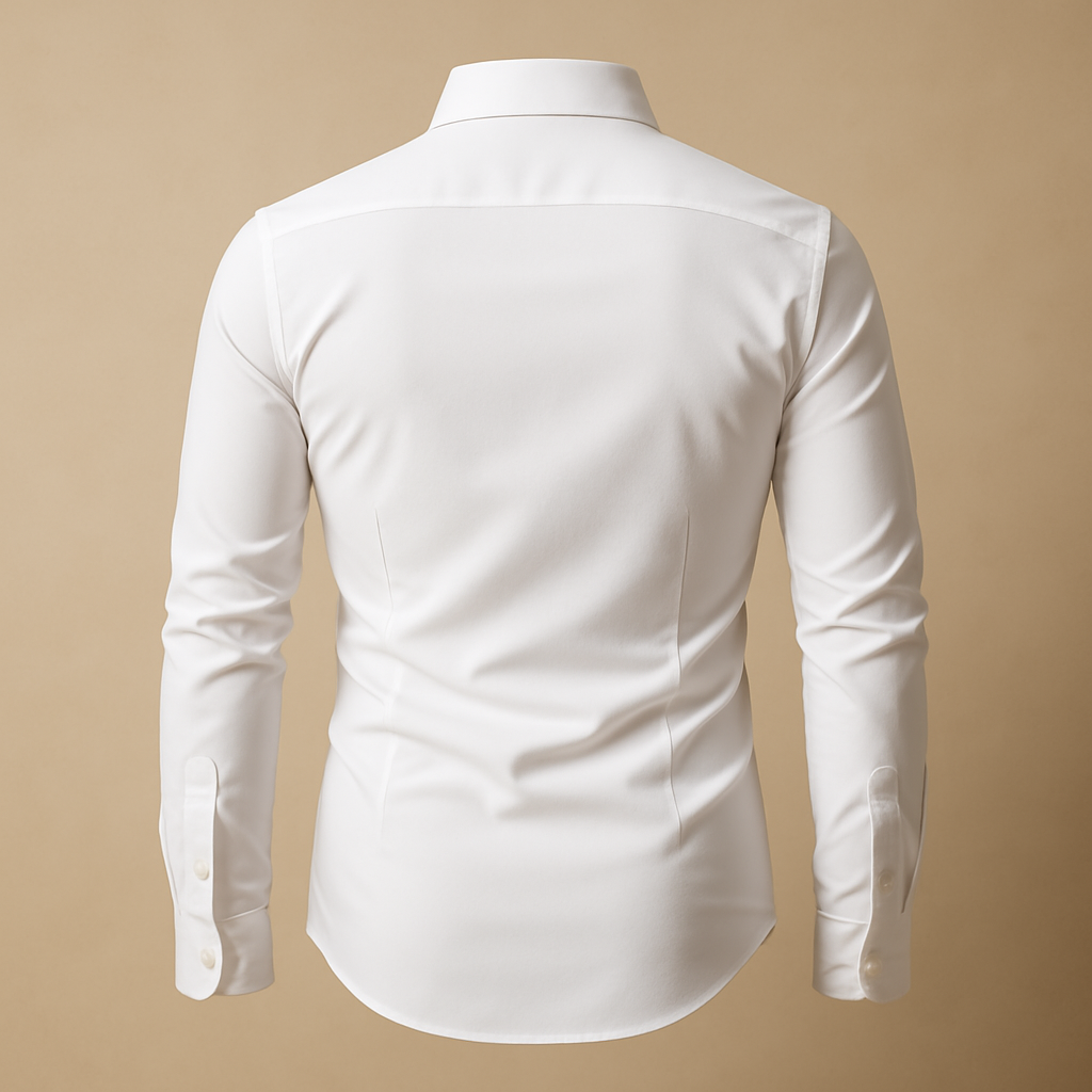Formal Button-Up Shirt with Contrast Cuffs and Collar in Black – Wade