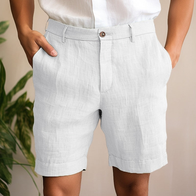 Men's Relaxed Linen Shorts Lightweight Summer Fit – Bravo