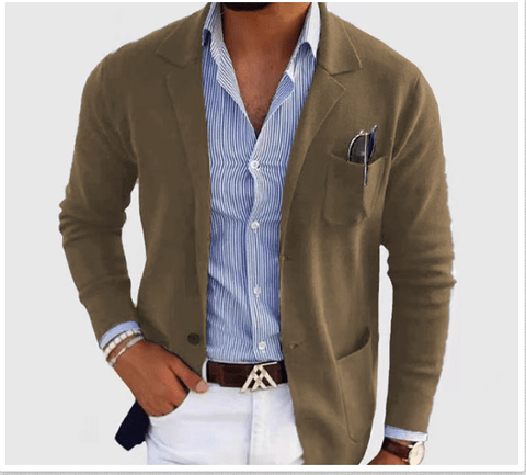 Knit Blazer Unstructured Notched Lapel Two-Button – Nesto