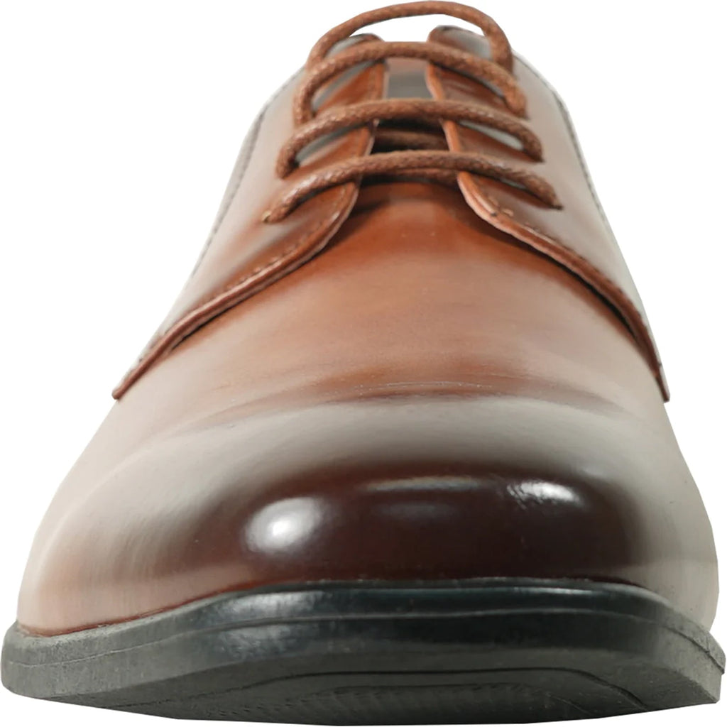 Plain Toe Lace-Up Oxford Dress Shoe Vegan Leather Brown – Garco