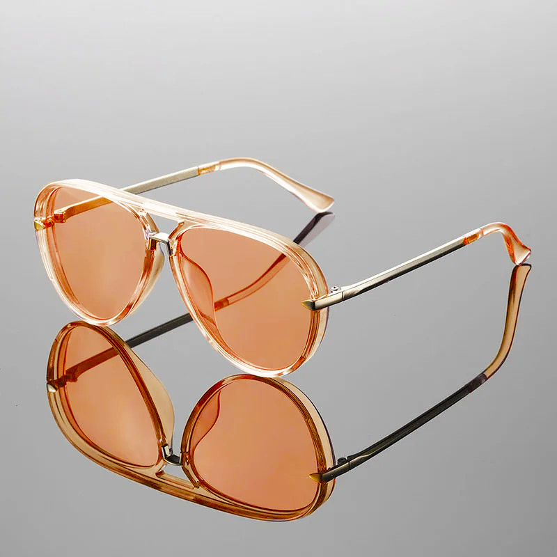 Aviator Sunglasses Polished Metal Frame Retro Lens – Darro