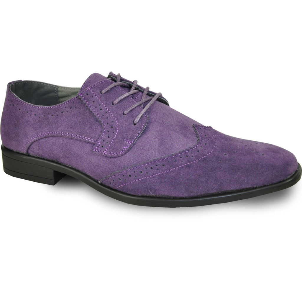 (POSSIBLE COPY) (POSSIBLE COPY) (POSSIBLE COPY) Mens Vegan Suede Wedding & Prom Wingtip Lace Up Dress Shoe in Purple