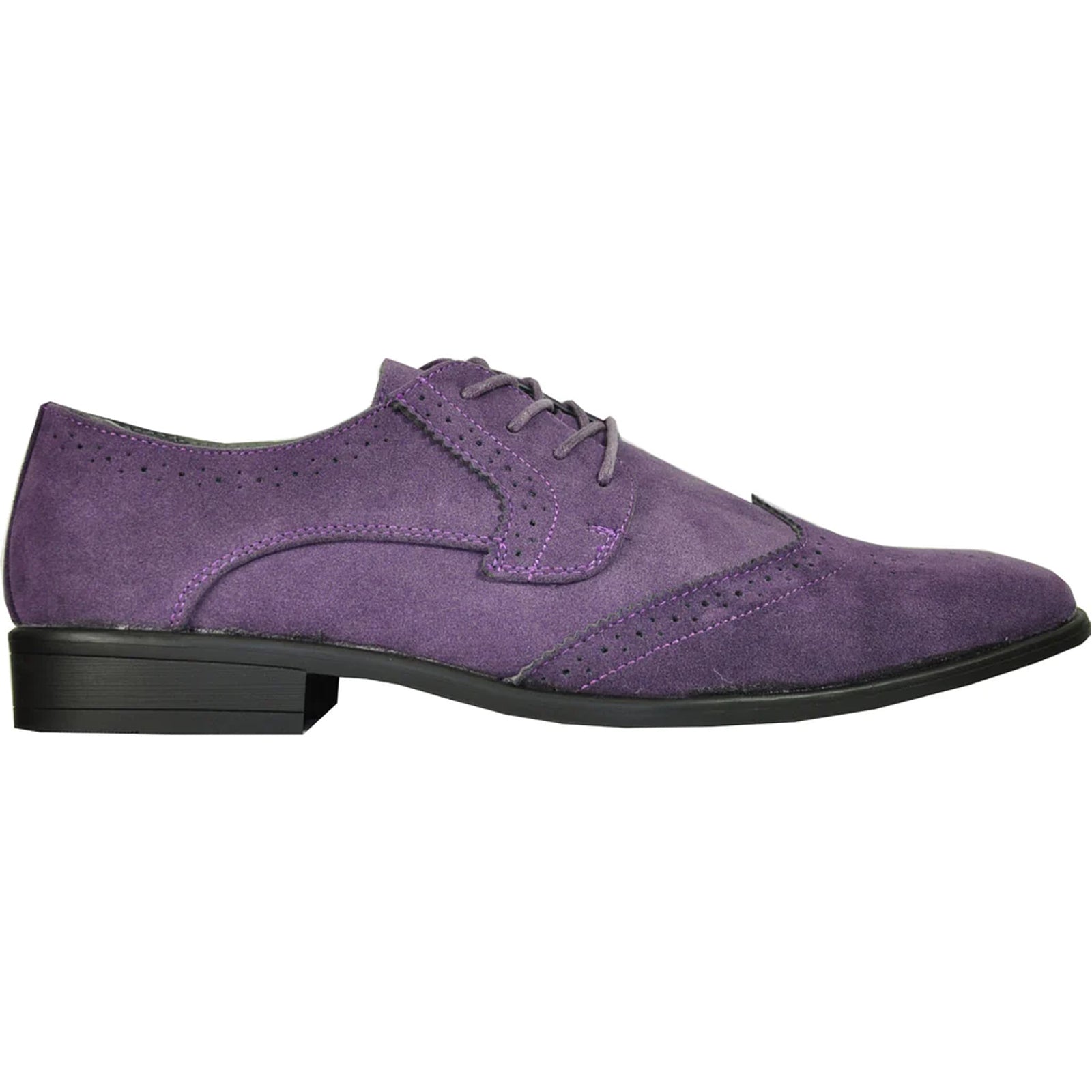 (POSSIBLE COPY) (POSSIBLE COPY) (POSSIBLE COPY) Mens Vegan Suede Wedding & Prom Wingtip Lace Up Dress Shoe in Purple