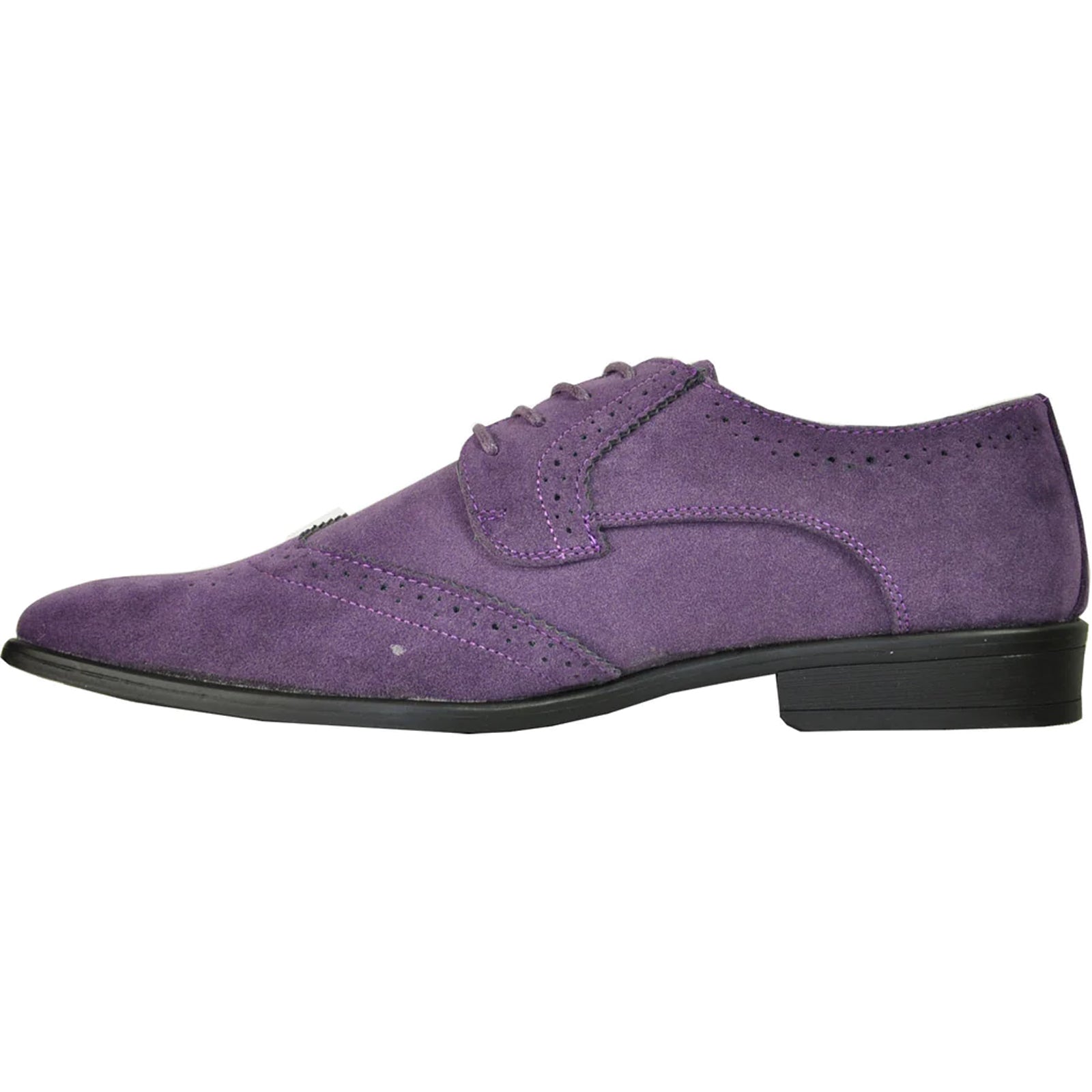 (POSSIBLE COPY) (POSSIBLE COPY) (POSSIBLE COPY) Mens Vegan Suede Wedding & Prom Wingtip Lace Up Dress Shoe in Purple