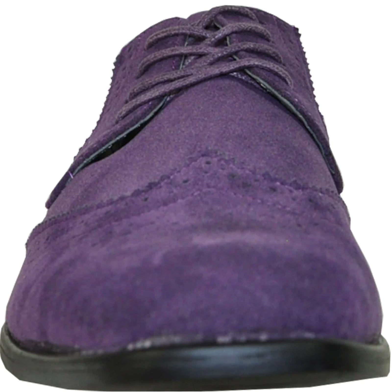 (POSSIBLE COPY) (POSSIBLE COPY) (POSSIBLE COPY) Mens Vegan Suede Wedding & Prom Wingtip Lace Up Dress Shoe in Purple