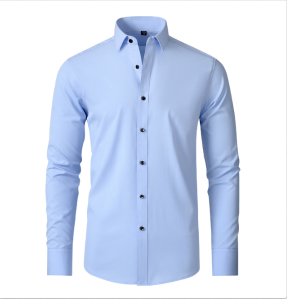 Wrinkle-free stretch dress shirt in white – TARLANO