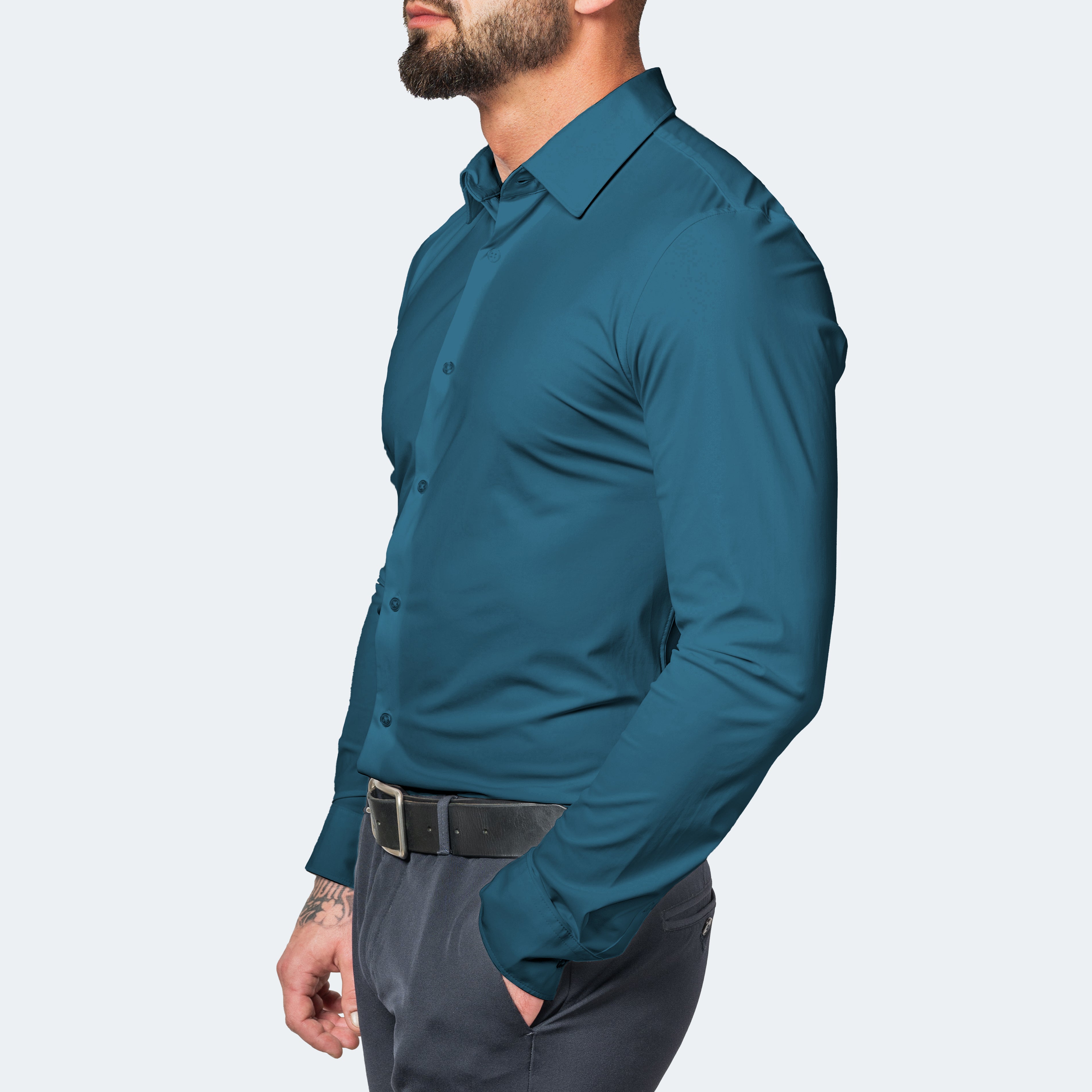 Stretch Dress Shirt Shop – Wrinkle-Free Slim Fit Long Sleeve – Falco