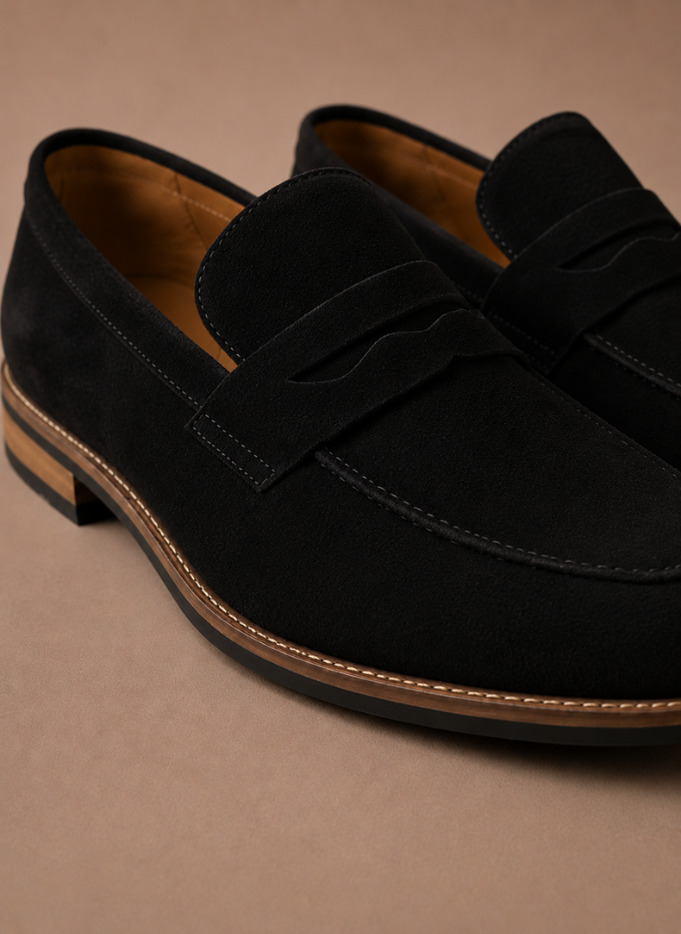 Suede Penny Loafers Smart Casual Slip-On Dress Shoe – Linso