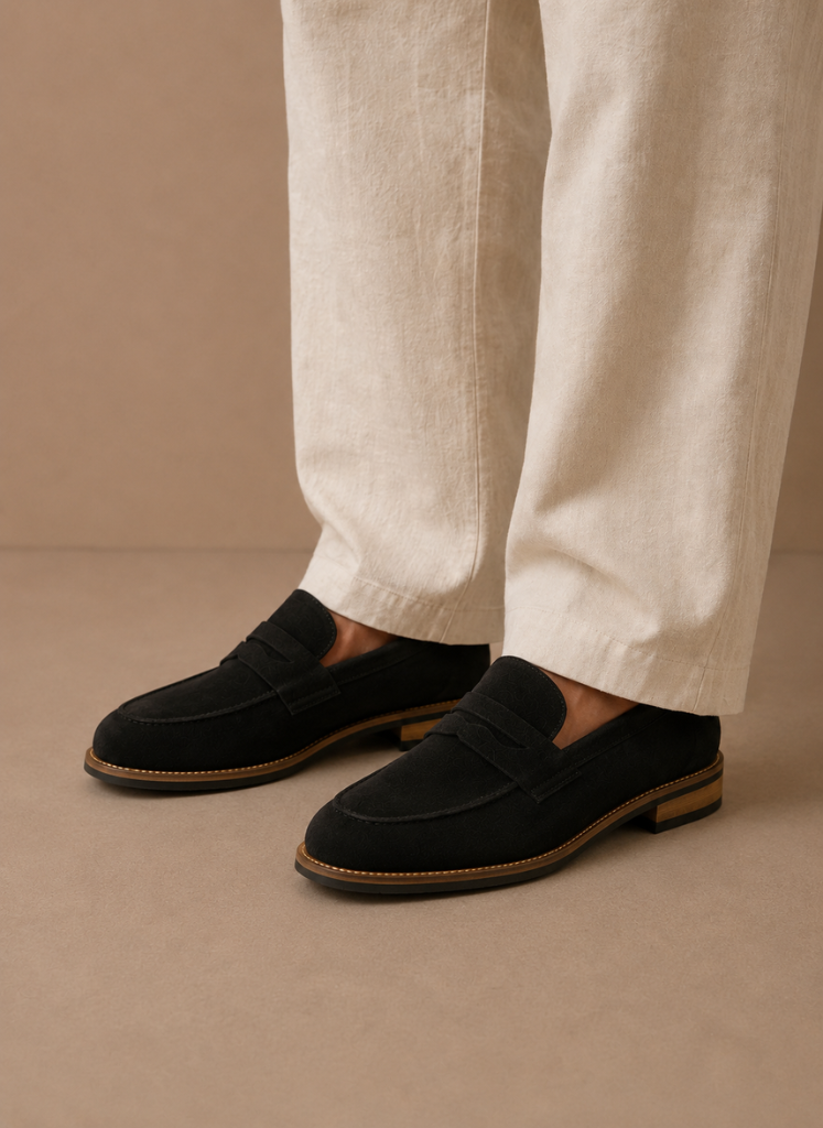 Suede Penny Loafers Smart Casual Slip-On Dress Shoe – Linso