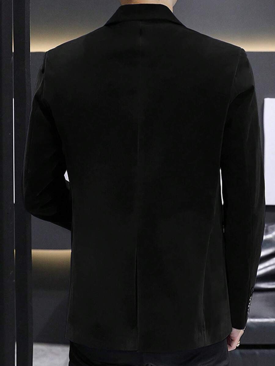 Suit Jacket Mens Velvet Lapel Single-Breasted Polyester – Torval