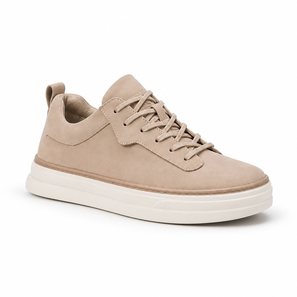 Buy Sneaker Men's Suede Slip-On Smart Casual Shoe Beige – Product Photo