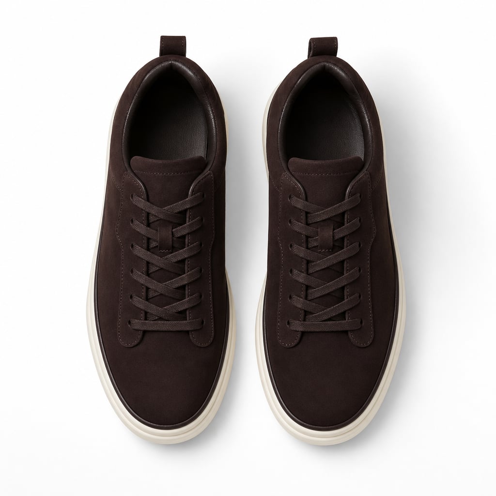 Buy Sneaker Men's Suede Slip-On Smart Casual Shoe Black – Side Angle View