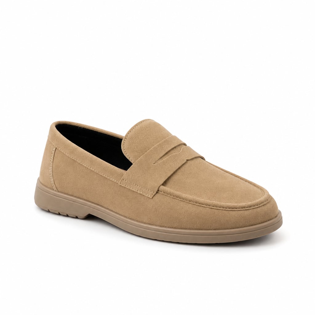 Men's Slip-On Loafers Lightweight Summer Shoe Beige – Product Photo