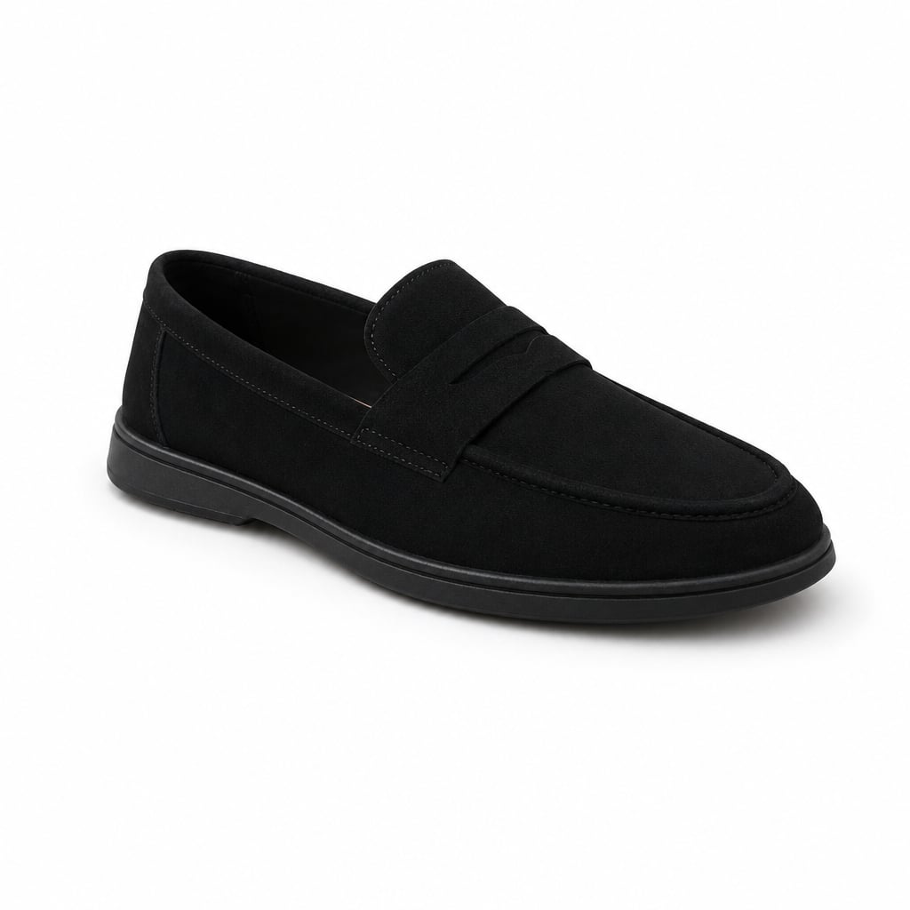 Men's Slip-On Loafers Lightweight Summer Shoe Black – Product Photo