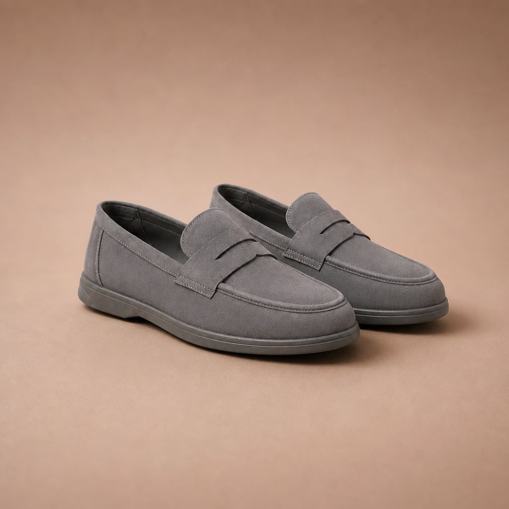 Men's Slip-On Loafers Lightweight Summer Shoe in Gray – Tarlano Premium Menswear