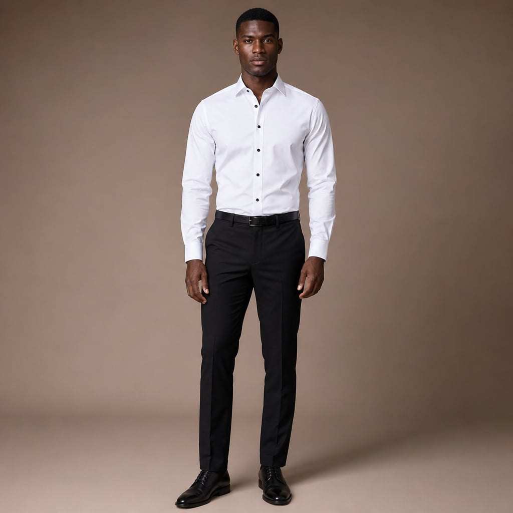 Slim Fit Stretch Dress Shirt Long Sleeve Button Front in White in White – Tarlano Premium Menswear