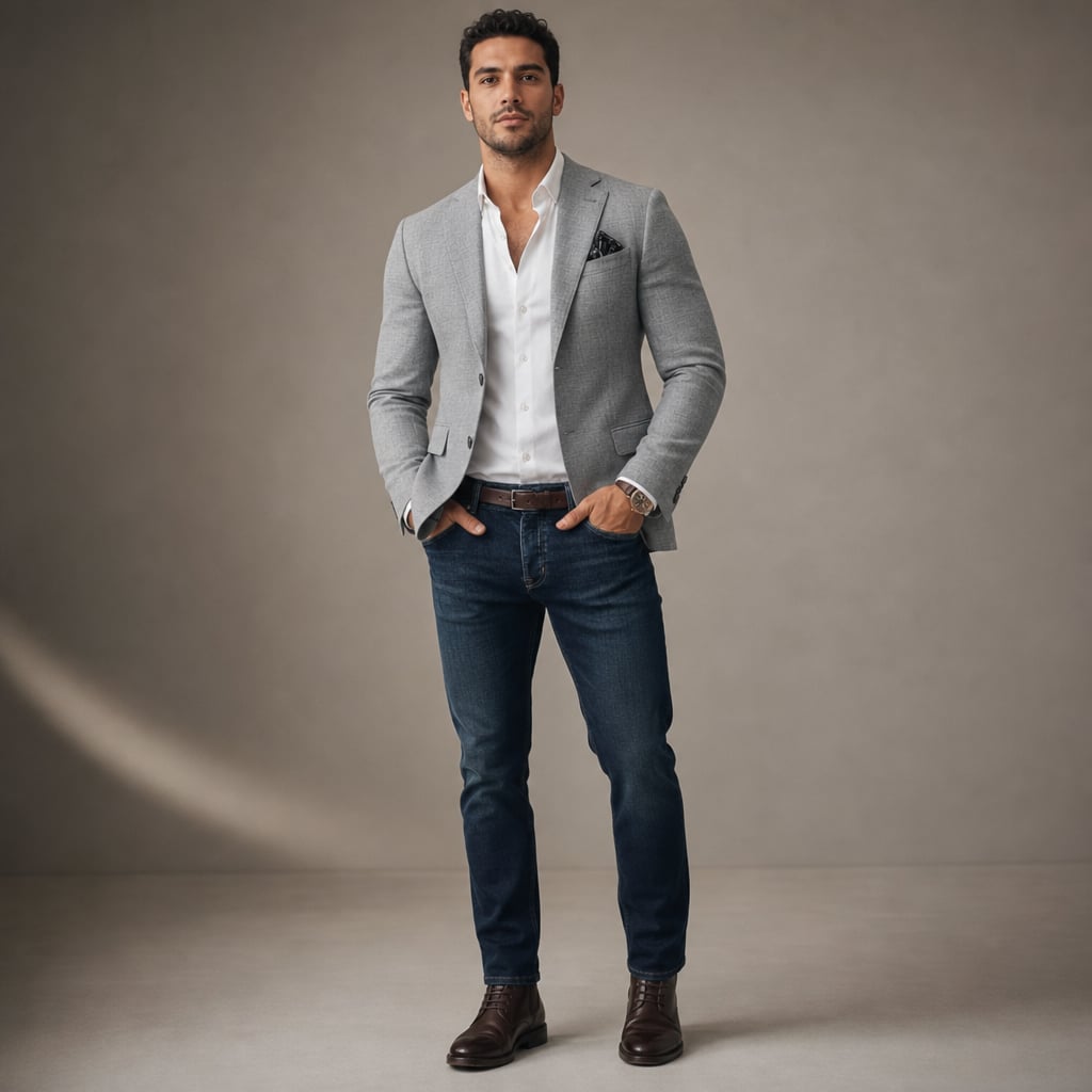 Slim-Fit Structured Woven Blazer Single Button Two Pockets in Grey – Tarlano Premium Menswear