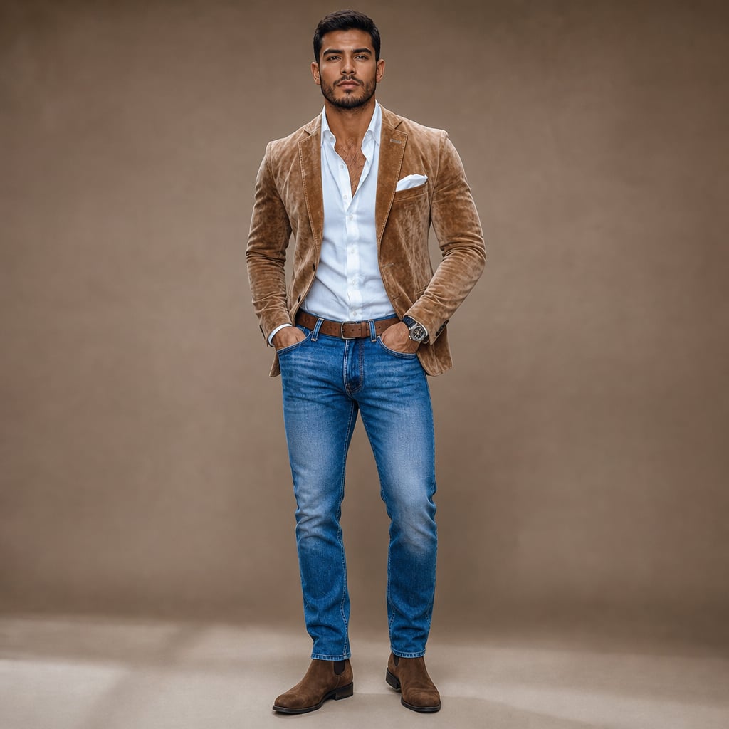 Suede Blazer Slim Fit Light Brown in Light Brown – Tarlano Premium Menswear