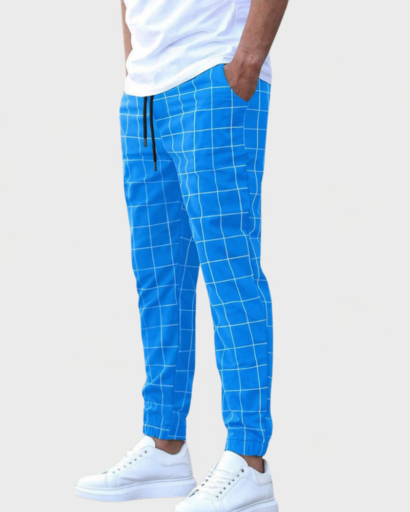 Grid Texture Sweatpants Relaxed Fit Drawstring – Nord
