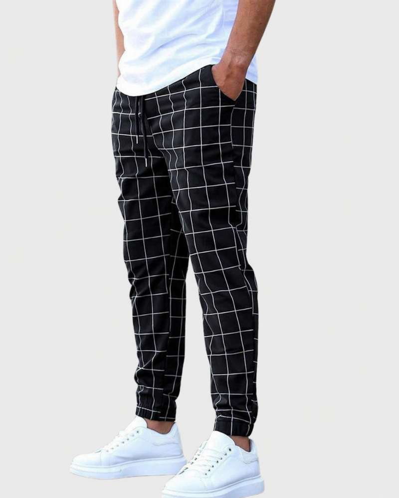 Grid Texture Sweatpants Relaxed Fit Drawstring – Nord