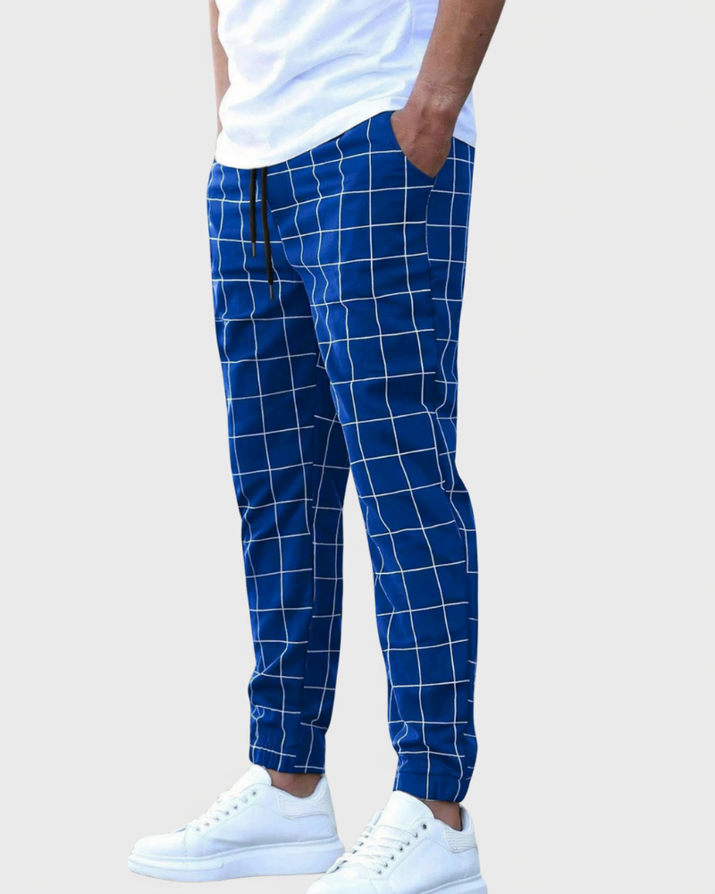 Grid Texture Sweatpants Relaxed Fit Drawstring – Nord