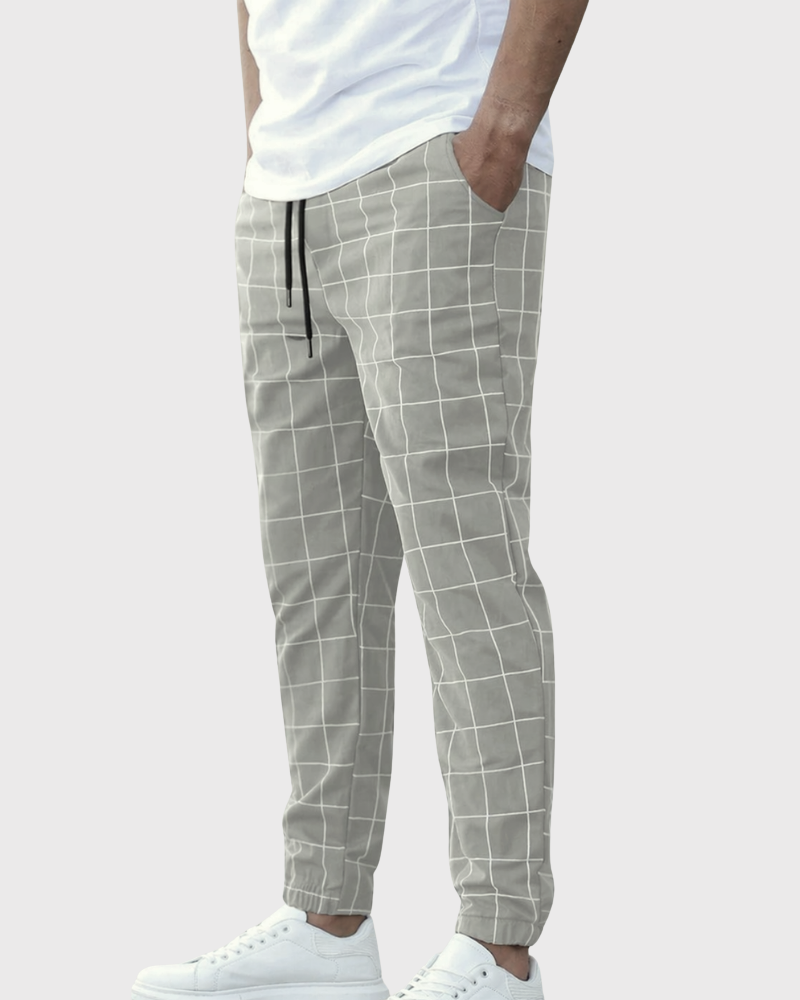 Grid Texture Sweatpants Relaxed Fit Drawstring – Nord