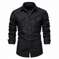 Cotton Denim Shirt Slim Fit Long Sleeve Adaptive – Lorne