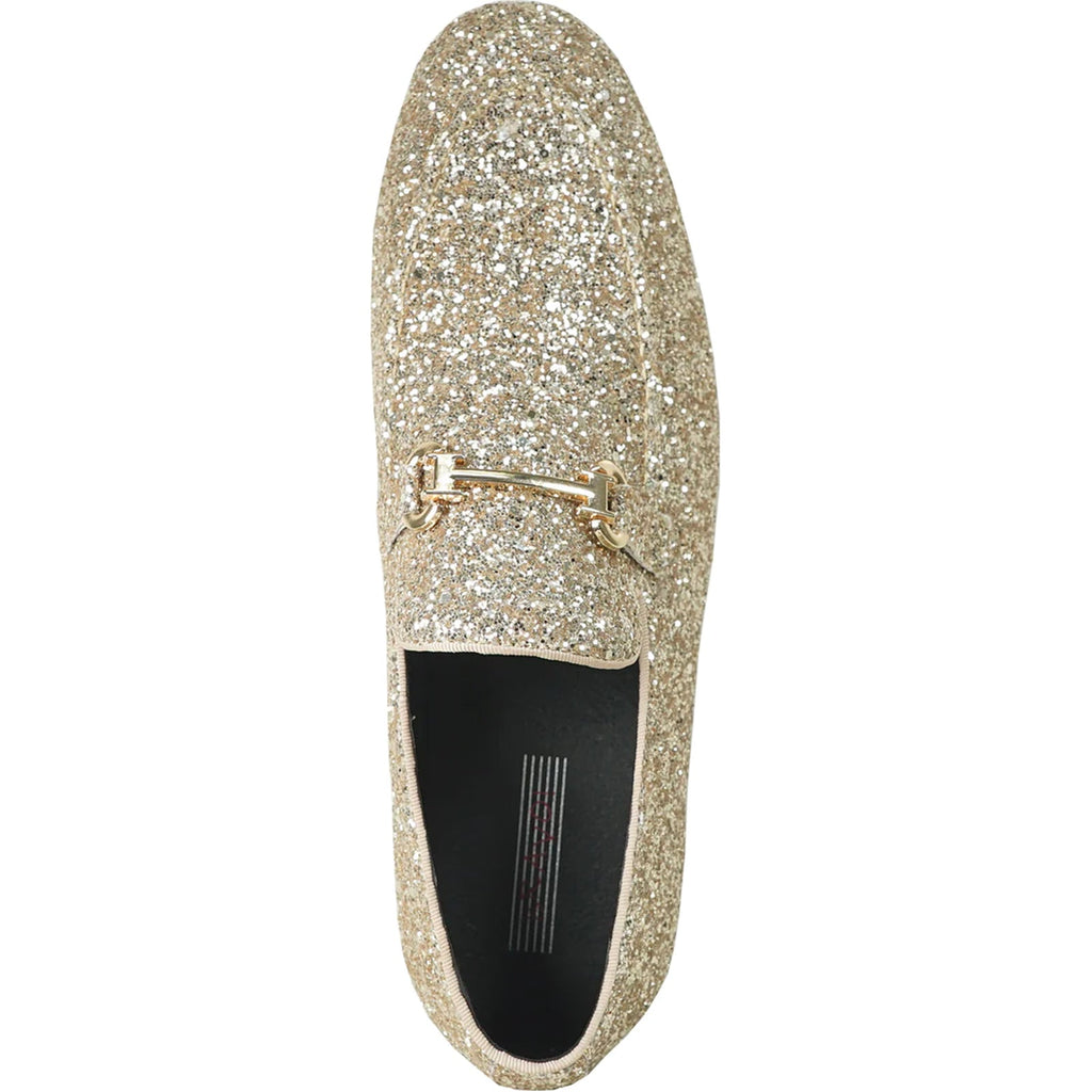 Sequin Glitter Loafer Buckle Detail Full-Size Range Gold – Glaro