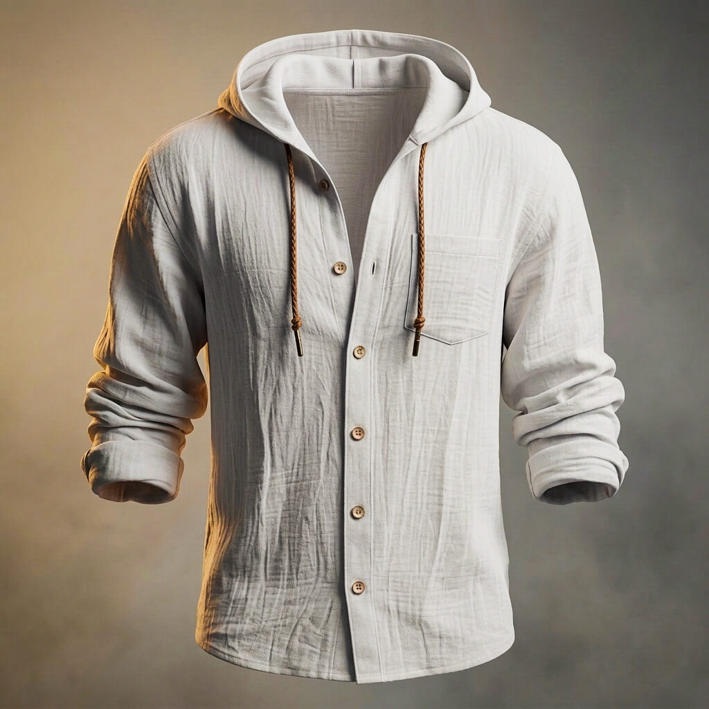 Hooded Zip Jacket Peruvian Cotton Linen Blend Lightweight – Quell