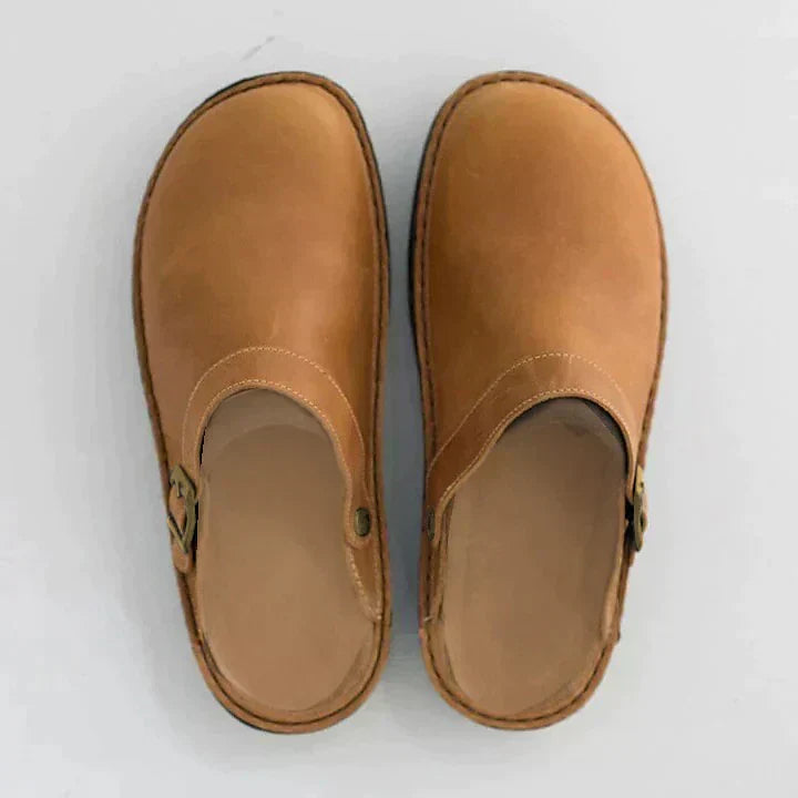 Leather Slip-On Clogs Orthopedic Insole Wide Fit – Caldo