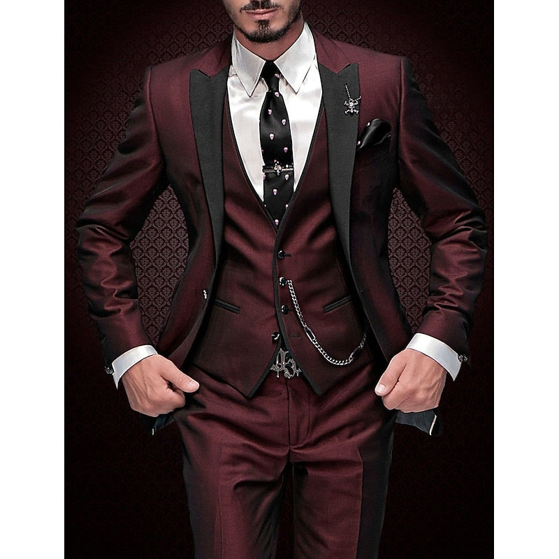 3-Piece Men's Suit Set Blazer Waistcoat Trousers – Darro
