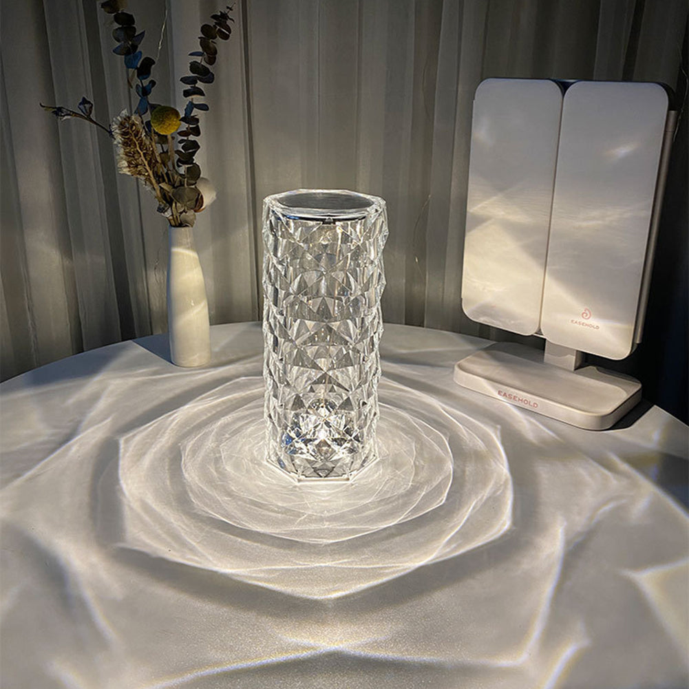 Lámpara de mesa de diamantes de cristal